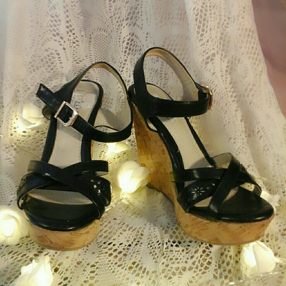 Kayleen by Los Angeles Sandal Cork Wedge Heel